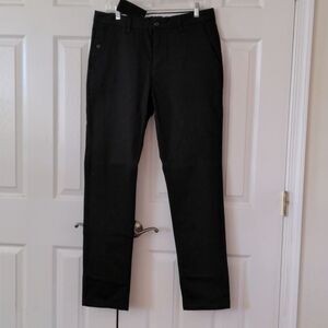 NEW w tag 32x30 five four flat front black canvas chino army cloth pants